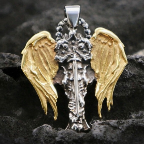 Archangel Michael Celtic Cross Saint Religious Catholic Protection Medal Pendant - Picture 8 of 15